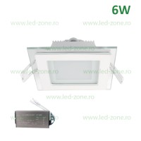 SPOTURI LED DE SIGURANTA - Reduceri Spot LED 6W Patrat Sticla Alb Emergenta Promotie